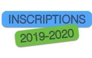 INSCRIPTIONS 2019/2020